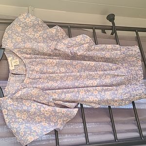 Floral Blouse with Gathered Waist